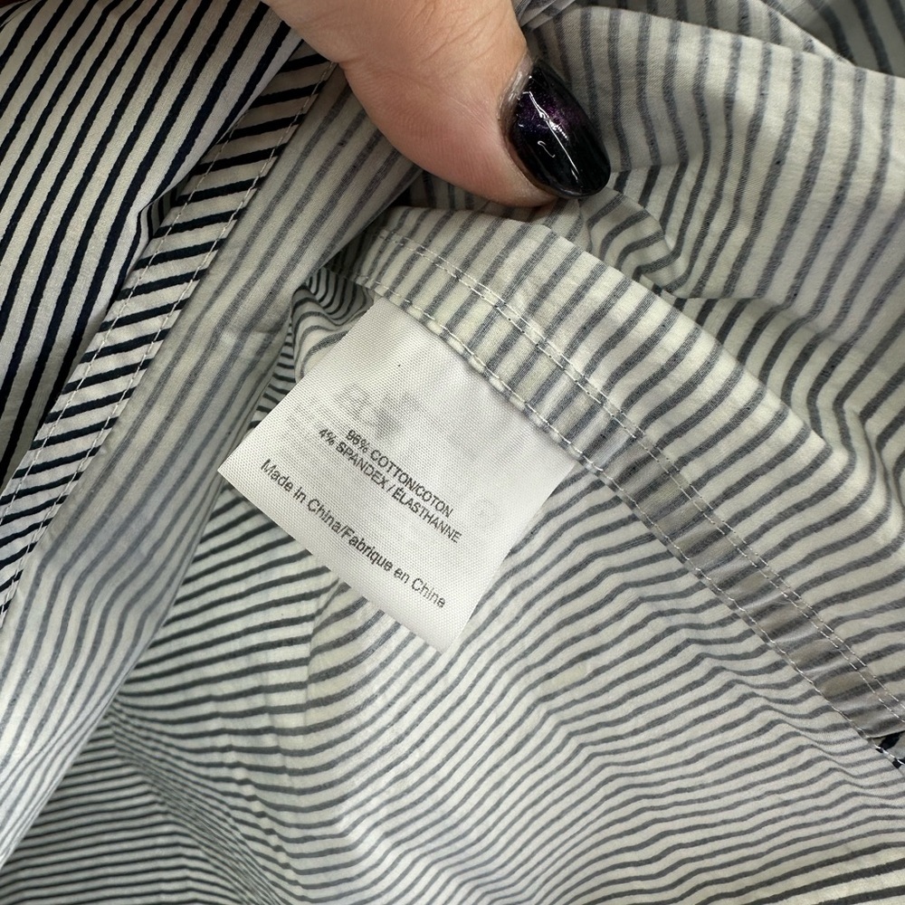 Tory Burch black and white striped‎ top size 4 - Picture 5 of 8